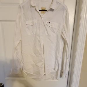 Hollister White Button Down Long Sleeve